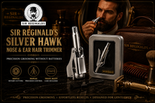 Load image into Gallery viewer, Sir Reginald’s Silver Hawk Nose &amp; Ear Hair Trimmer – Gentle Grooming with Free UK Delivery
