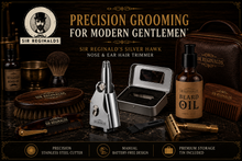 Load image into Gallery viewer, Sir Reginald’s Silver Hawk Nose &amp; Ear Hair Trimmer – Gentle Grooming with Free UK Delivery