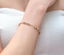 Load image into Gallery viewer, Diamond Style London - Stacker bra crystal gold bracelet (Item code: Stackerbracrystalgold)
