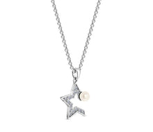 Load image into Gallery viewer, Diamond Style London - Star Pearl Pendant in Rhodium Plating (Item code: Starpearlpen)