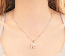 Load image into Gallery viewer, Diamond Style London - Star Pearl Pendant in Rhodium Plating (Item code: Starpearlpen)