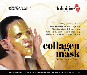 x10 24K Gold Collagen Crystal Face Masks – Hydrating & Anti-Ageing With Head Cap  | Free UK Delivery