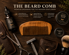 Load image into Gallery viewer, The Beard Comb Handmade Engraved Sandalwood Beard Comb – Premium Grooming for the Modern Gentleman