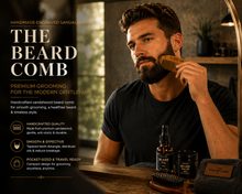 Load image into Gallery viewer, The Beard Comb Handmade Engraved Sandalwood Beard Comb – Premium Grooming for the Modern Gentleman