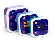 Load image into Gallery viewer, Puckator Set of 3 Stacking Food Containers M/L/XL – Game Over – Lunch Box