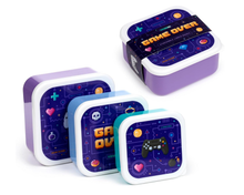 Load image into Gallery viewer, Puckator Set of 3 Stacking Food Containers M/L/XL – Game Over – Lunch Box