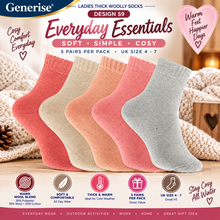 Load image into Gallery viewer, Thick Woolly Thermal Socks – 5 Pairs | UK Size 4–7 | 5 Designs