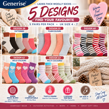 Load image into Gallery viewer, Thick Woolly Thermal Socks – 5 Pairs | UK Size 4–7 | 5 Designs