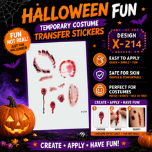 Load image into Gallery viewer, Halloween Wound Temporary Tattoo Stickers – Waterproof SFX Scars &amp; Wounds