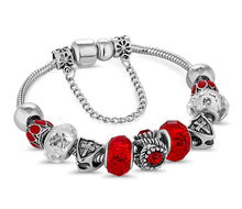 Load image into Gallery viewer, Diamond Style London Ava Red Charm Bracelet – Silver &amp; Red
