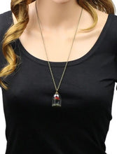 Load image into Gallery viewer, Beauty and Beast Inspired Red Rose in Dome Pendant Necklace