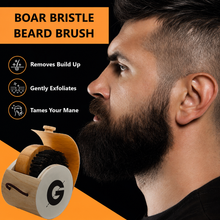 Load image into Gallery viewer, Groomarang ‘O’ Boar Bristle Beard Brush – For Perfect Beard Care and Styling