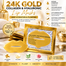 Load image into Gallery viewer, 24K Gold Collagen &amp; Hyaluronic Lip Masks – Deep Hydration &amp; Plumping | Free UK Delivery