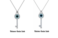 Load image into Gallery viewer, Diamond Style London - Key Pendant with Blue Crystals - 2 Types