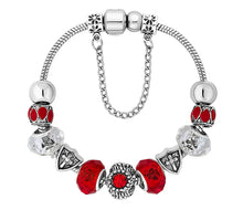 Load image into Gallery viewer, Diamond Style London Ava Red Charm Bracelet – Silver &amp; Red