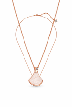 Load image into Gallery viewer, Diamond Style London Fan Jewellery Set – Fan Rose Gold Plated Necklace, Earrings &amp; Crystal Ring