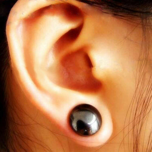 Glamza 2-in-1 Black Ear Studs & Magnetic Slimming Studs – Fashion Meets Wellness