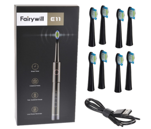 Fairywill Electric Toothbrush with 8 Heads - Model E11