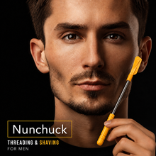 Load image into Gallery viewer, Groomarang Threading &amp; Shaving Tool (Yellow Nunchuck &amp; Pink Fleek) – Flawless Grooming with Free UK Delivery