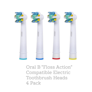 Oral B Compatible Electric Toothbrush Heads 4 Pack - Precision, Cross Action, Floss or 3D White