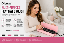 Load image into Gallery viewer, Glamza Heatproof Hair Mat &amp; Travel Pouch – Protect Your Surfaces | Free UK Delivery