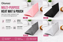 Load image into Gallery viewer, Glamza Heatproof Hair Mat &amp; Travel Pouch – Protect Your Surfaces | Free UK Delivery
