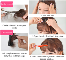 Load image into Gallery viewer, Glamza Clip In Hair Bangs With &amp; Without Sideburns - Thinner Hair