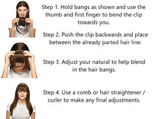 Load image into Gallery viewer, Glamza Clip In Hair Bangs With &amp; Without Sideburns - Thinner Hair