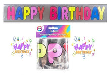 Load image into Gallery viewer, Happy Birthday Balloon Banner 360cm x 12.5cm &amp; Large Inflatable Hanging Birthday Balloon Banner
