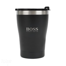 Load image into Gallery viewer, Hugo Boss Gift Set - 2 Pairs Mens Socks UK SIZE 6-11 (Grey and Black) with Thermal Mug