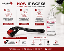 Load image into Gallery viewer, Infinitive Beauty 2 Piece Microneedling Kit | Titanium Derma Roller + Collagen Serum | Professional At-Home Skincare | Free UK Delivery