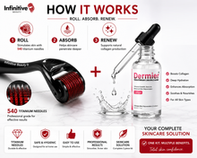 Load image into Gallery viewer, Infinitive Beauty 2 Piece Microneedling Kit | Titanium Derma Roller + Collagen Serum | Professional At-Home Skincare | Free UK Delivery