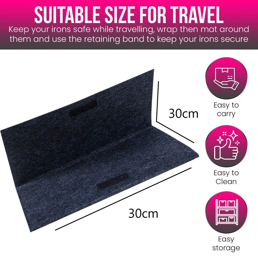 Glamza Heatproof Hair Mat & Travel Pouch – Protect Your Surfaces | Free UK Delivery