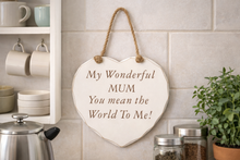 Load image into Gallery viewer, Hanging Heart Shaped Wooden Wall Plaques