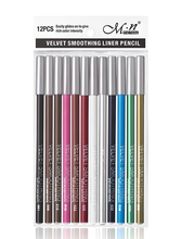 Load image into Gallery viewer, Glamza 12-Piece 2-in-1 Velvet Smoothing Lip Liner and Eyeliner Pencils with Free UK Delivery