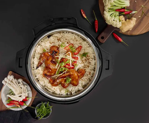 MasterPro Kitchen Robot Fry Cooker - 2 in 1  Air Fryer & Pressure Cooker - 1500W & 6 Litre Capacity