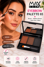 Load image into Gallery viewer, Maxdona Eyebrow Palette with Mirror &amp; Mini Brush – 3 Shades Available | Free UK Delivery