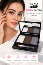 Load image into Gallery viewer, Maxdona Eyebrow Palette with Mirror &amp; Mini Brush – 3 Shades Available | Free UK Delivery