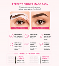 Load image into Gallery viewer, Maxdona Retractable Eyebrow Pencil &amp; Glamza Eyebrow Stencil Pack – Free UK Postage