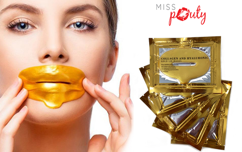 X10 Miss Pouty 24K Gold Collagen & Hyaluronic Lip Masks – Deep Hydration & Plumping | Free UK Delivery