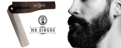 Mr Singh’s Flip Moustache Comb – Compact, Durable Beard & Moustache Grooming Tool – Pocket-Sized Perfection