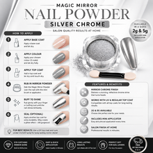 Load image into Gallery viewer, Magic Mirror Nail Powder in Silver – Stunning Nail Art Shine with Free UK Delivery