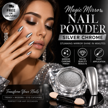 Load image into Gallery viewer, Magic Mirror Nail Powder in Silver – Stunning Nail Art Shine with Free UK Delivery