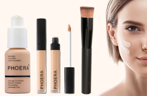 Perfect Base 1 - Phoera 3-Piece Makeup Kit with Foundation, Concealer & Brush – Free UK Delivery