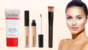 Perfect Base 2 - Phoera 3-Piece Makeup Kit with Foundation, Concealer & Brush – Free UK Delivery
