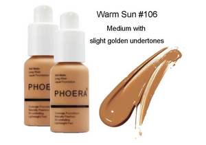 Phoera Foundation Full Coverage Flawless Matte Liquid Foundation - 1 or 2 Pack - Free Delivery