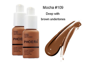 Phoera Foundation Full Coverage Flawless Matte Liquid Foundation - 1 or 2 Pack - Free Delivery