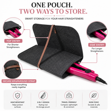 Load image into Gallery viewer, Glamza Pouchy Heat Resistant Hair Straightener Mat &amp; Travel Pouch – 4 Colours