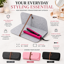 Load image into Gallery viewer, Glamza Pouchy Heat Resistant Hair Straightener Mat &amp; Travel Pouch – 4 Colours