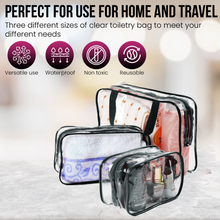 Load image into Gallery viewer, Transparent Travel Bags Set - Pink or Black